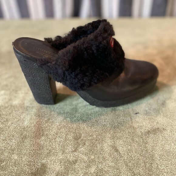 #514 HUNTER Sherpa Rubber Heeled Mules - Picture 6 of 12